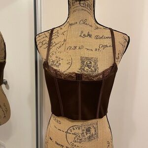 Meshki Chocolate Lace Corset Top